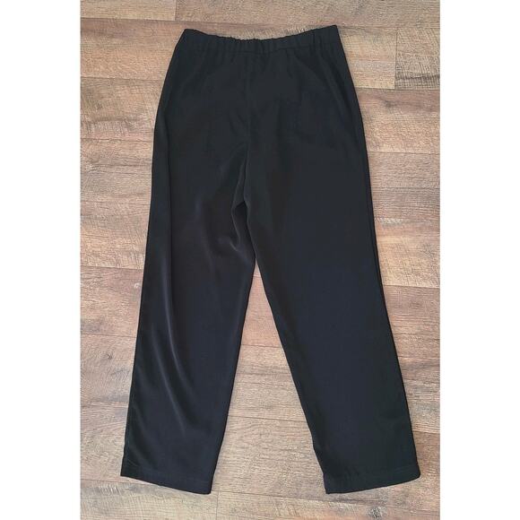 Susan Graver Black Pants Sz Medium Zipper Lightweight Career Minimalist Stretch - Picture 5 of 8